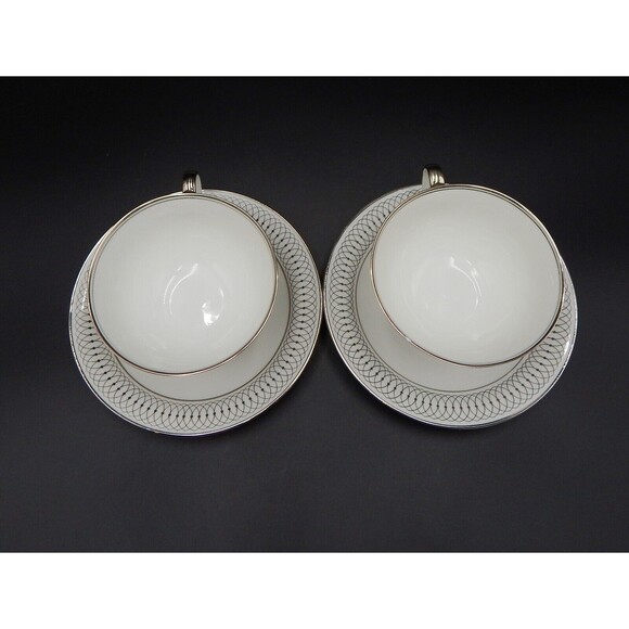 Tirschenreuth Bavaria The Elgin Teacup And Saucer Germany Silver Set/2 - Picture 5 of 9